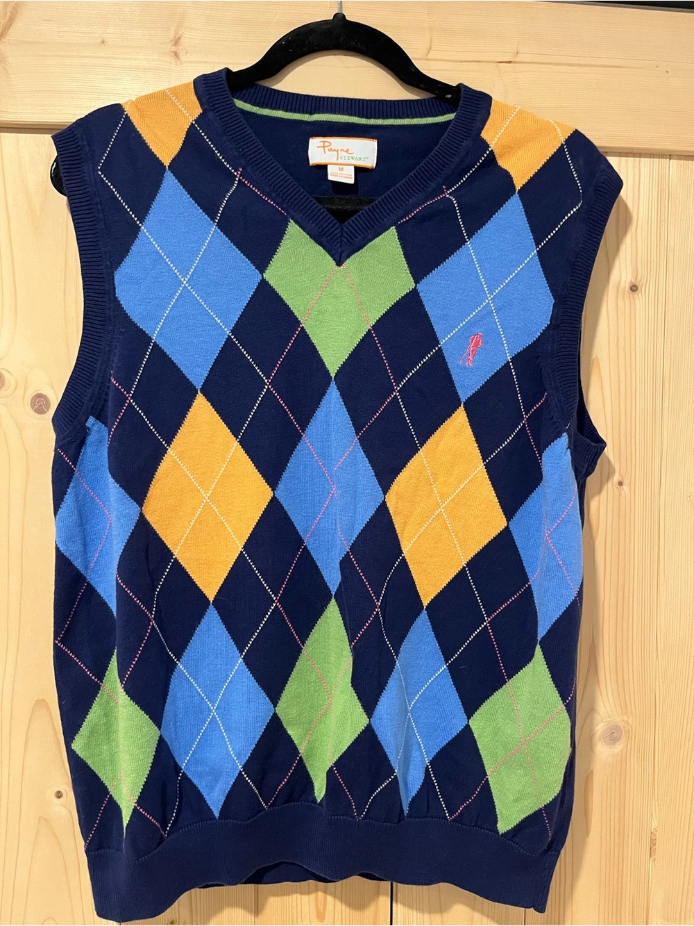 Payne Stewart Navy Blue With Diamond Argyle Pattern Medium ⛳️